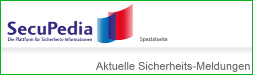 Aktuelle Meldungen SecuPedia